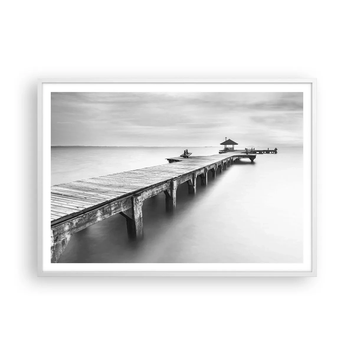 Plakát v bílém rámu - Daleko od nás - 100x70 cm