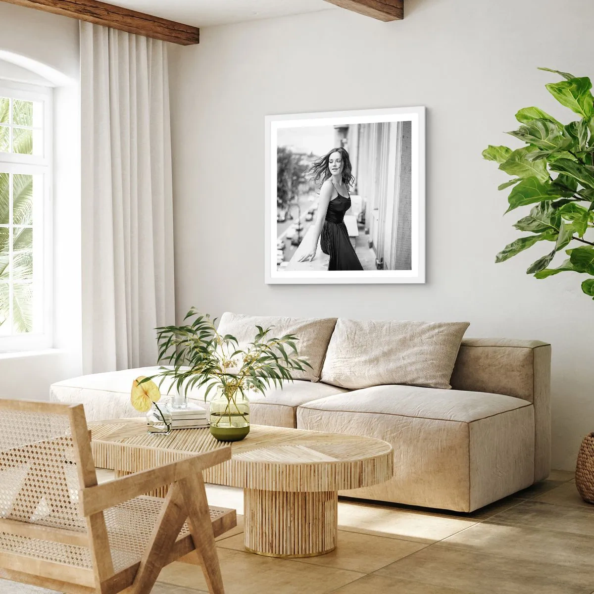 Plakát v bílém rámu - Určitě Pařížanka - 40x40 cm