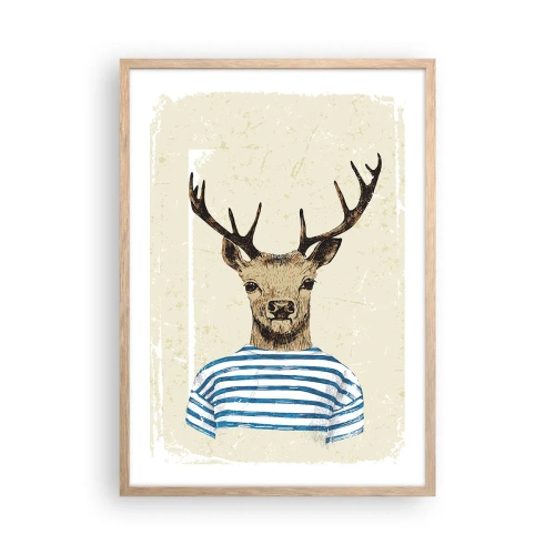 Plakát v rámu světlý dub - Protože mám rád pruhované košile! - 50x70 cm