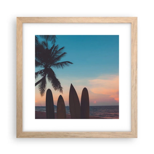 Plakát v rámu světlý dub - Zítra bude také zábava - 30x30 cm
