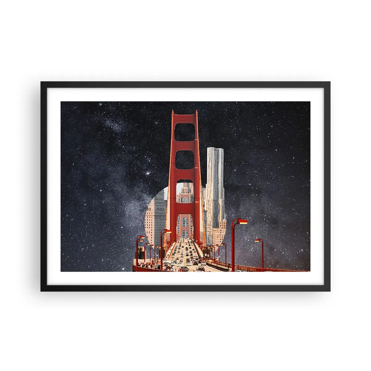 Plakát v černém rámu - Vždy uprostřed - 70x50 cm