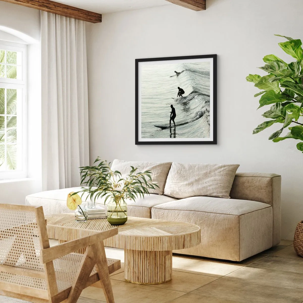 Plakát v černém rámu - Za vlnou - 60x60 cm