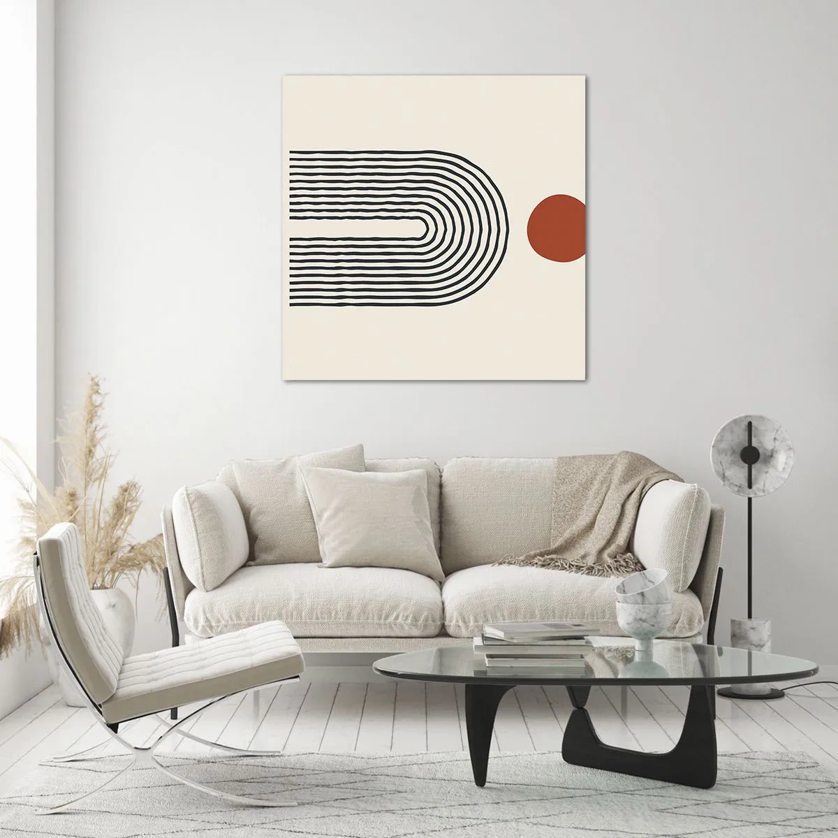 Obraz na skle - Magnetismus tvarů a barev - 40x40 cm