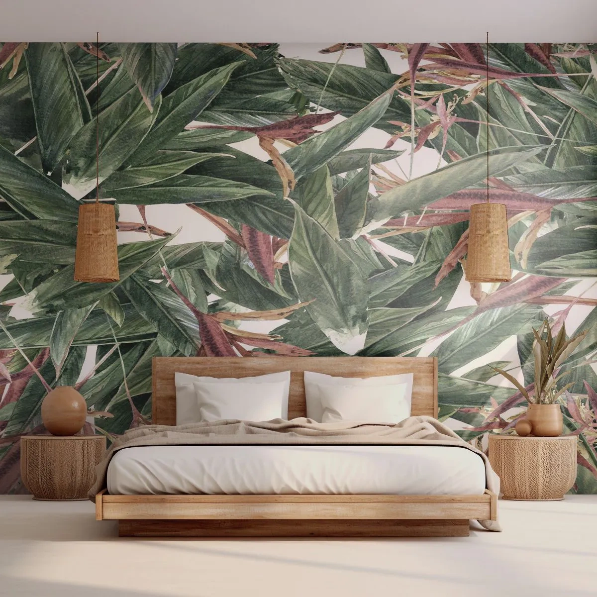 Fototapeta Premium Sand - Smaragdově-liliové houští - Květiny, Havaj, Listy - 500x350 cm