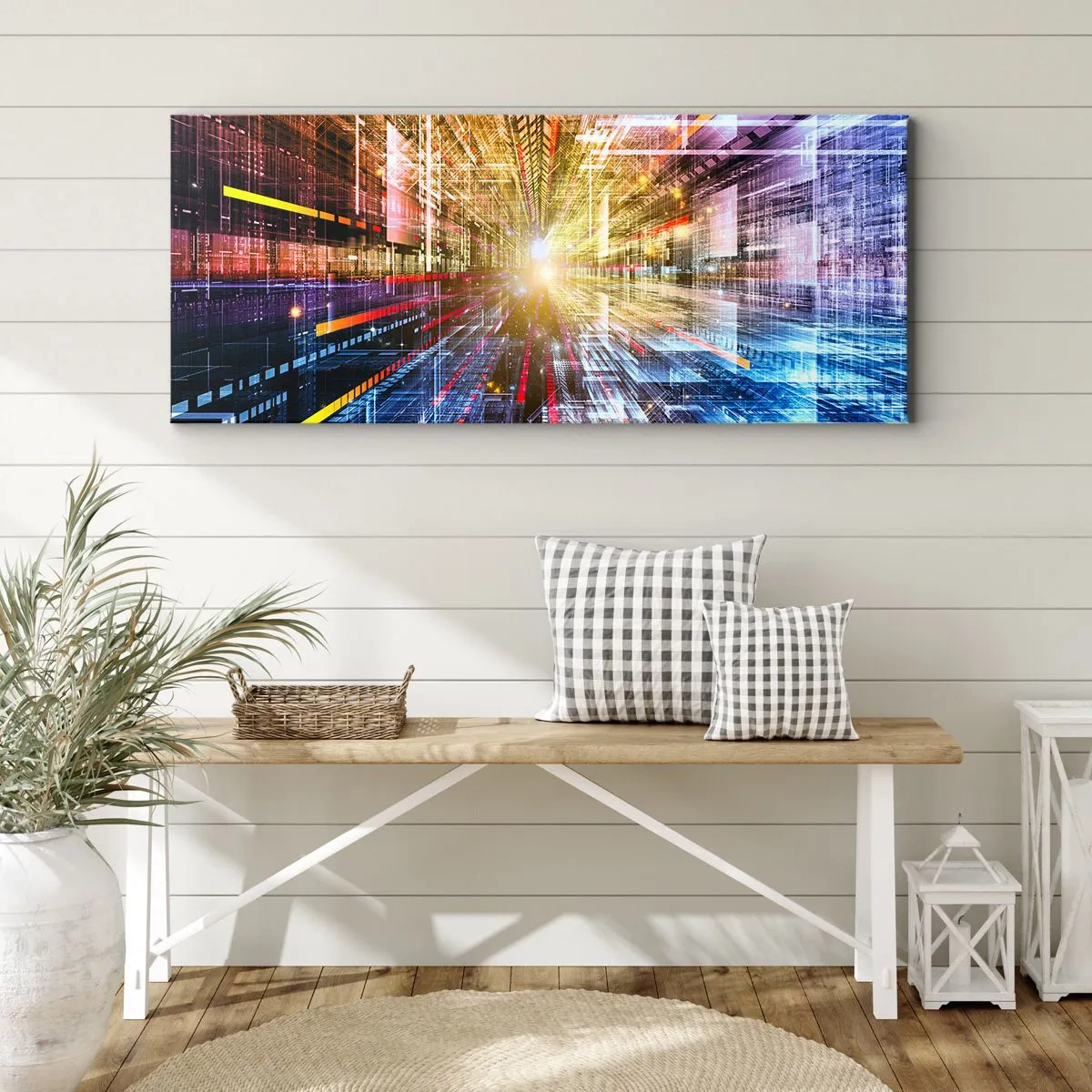 Obraz na plátně - Osvětlená chodba - 160x50 cm