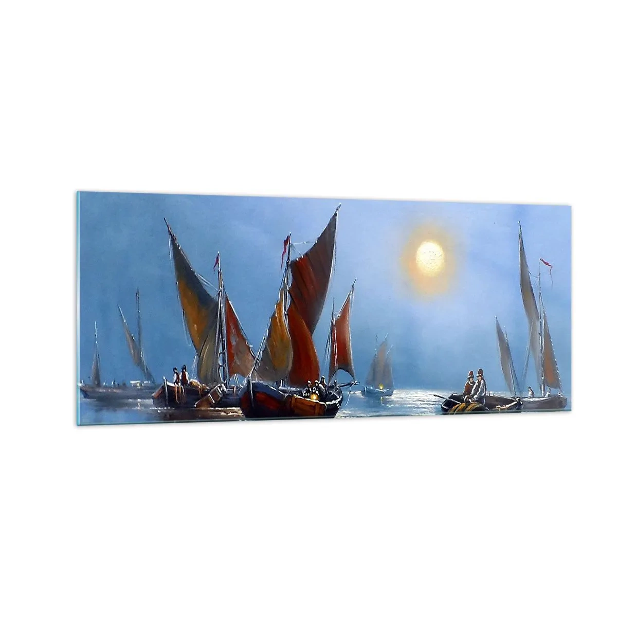 Obraz na skle - Noční rybolov - 100x40 cm