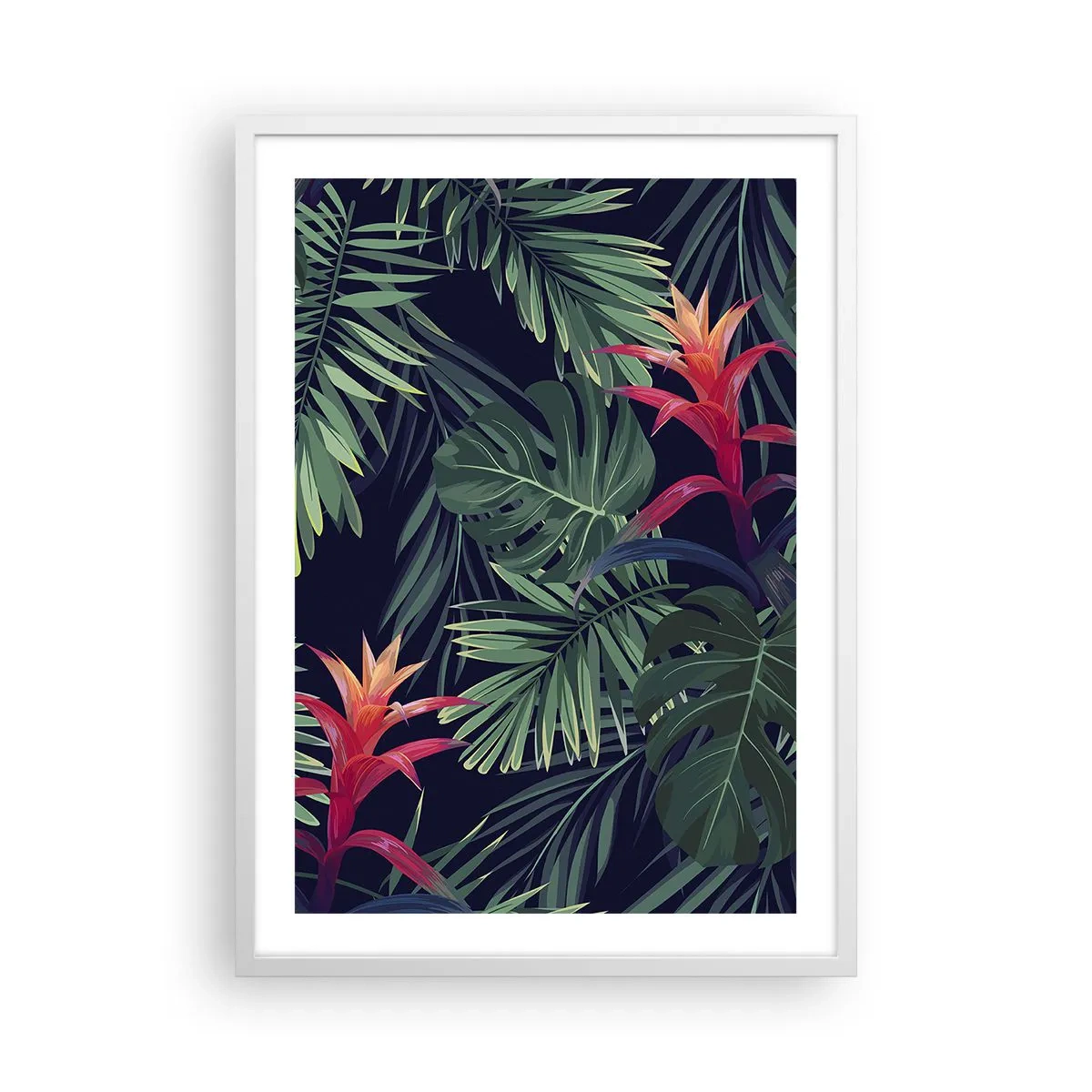 Plakát v bílém rámu - Vzplanout v zeleném - 50x70 cm