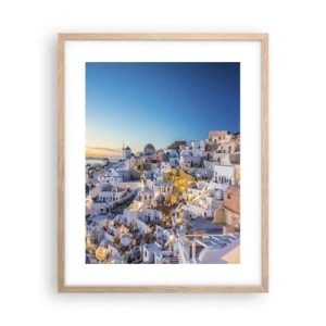 Plakát v rámu světlý dub - Esence Řecka - 40x50 cm