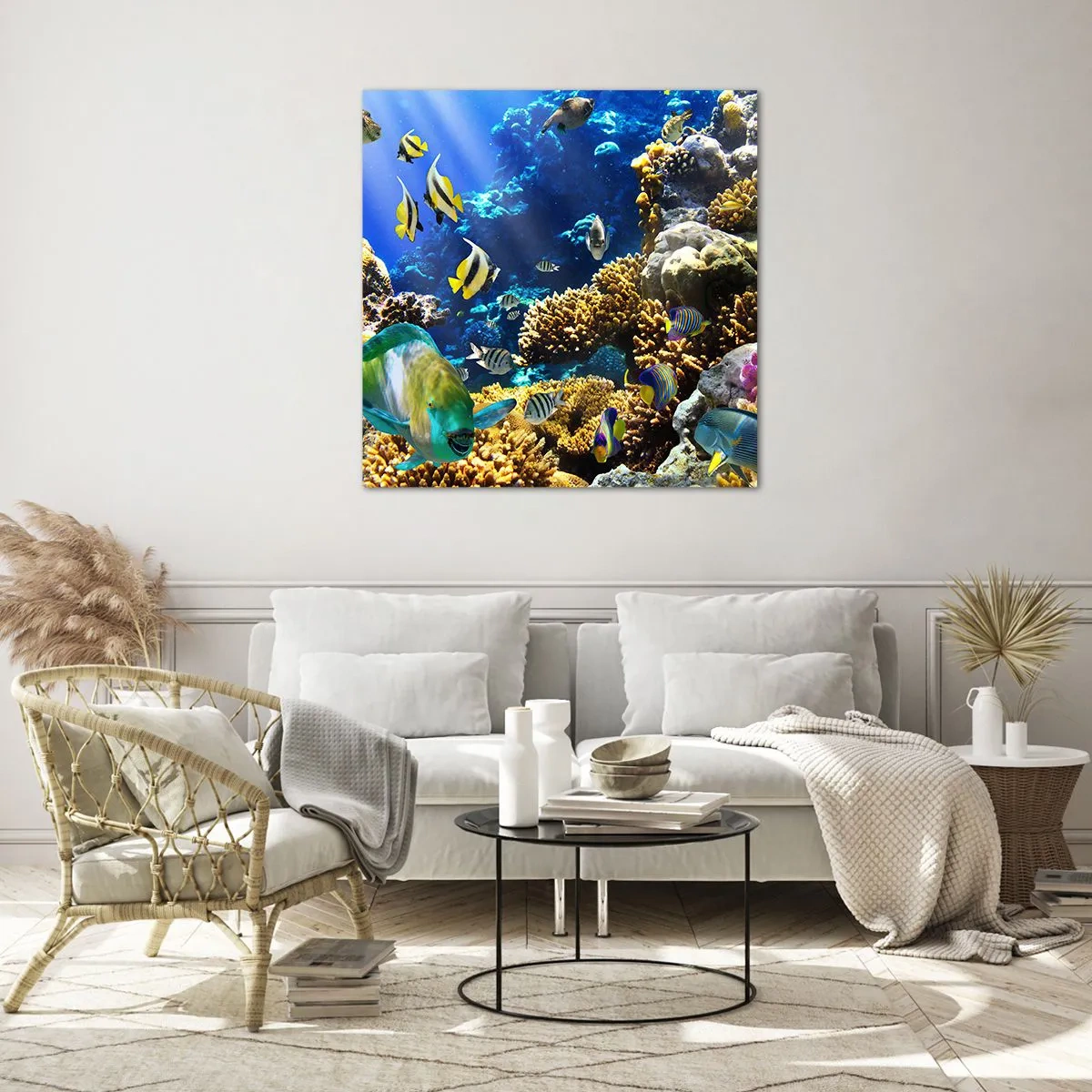 Obraz na skle - Velký provoz na prázdninové stezce - 60x60 cm