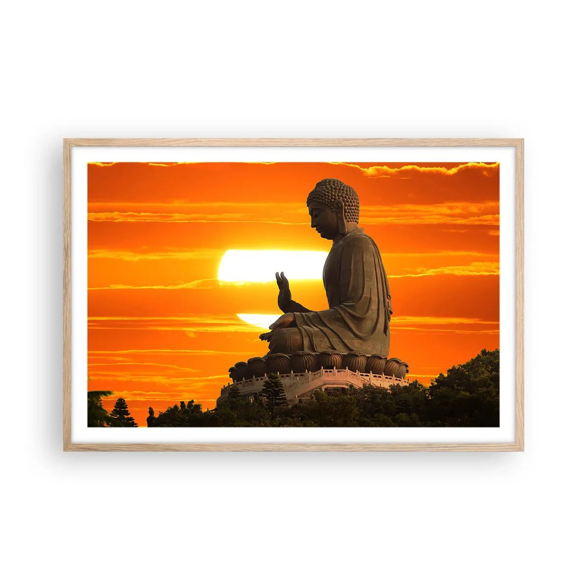 Plakát v rámu světlý dub - Bez strachu ze světa - 91x61 cm