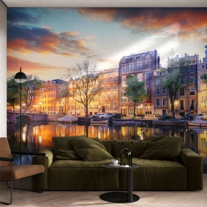 Fototapeta Samolepicí Deluxe Sticker - Zdrženlivá a vyrovnaná nizozemská krása - Město, Architektura, Amsterdam - 100x70 cm