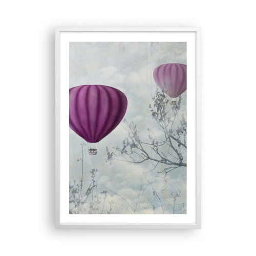 Plakát v bílém rámu - Jako lodě na obloze - 50x70 cm