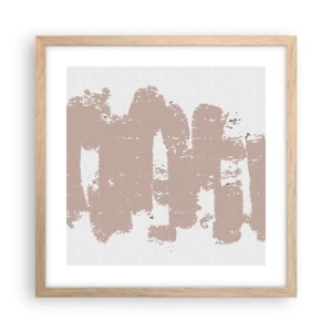 Plakát v rámu světlý dub - Abstrakce v jemné růžové - 40x40 cm