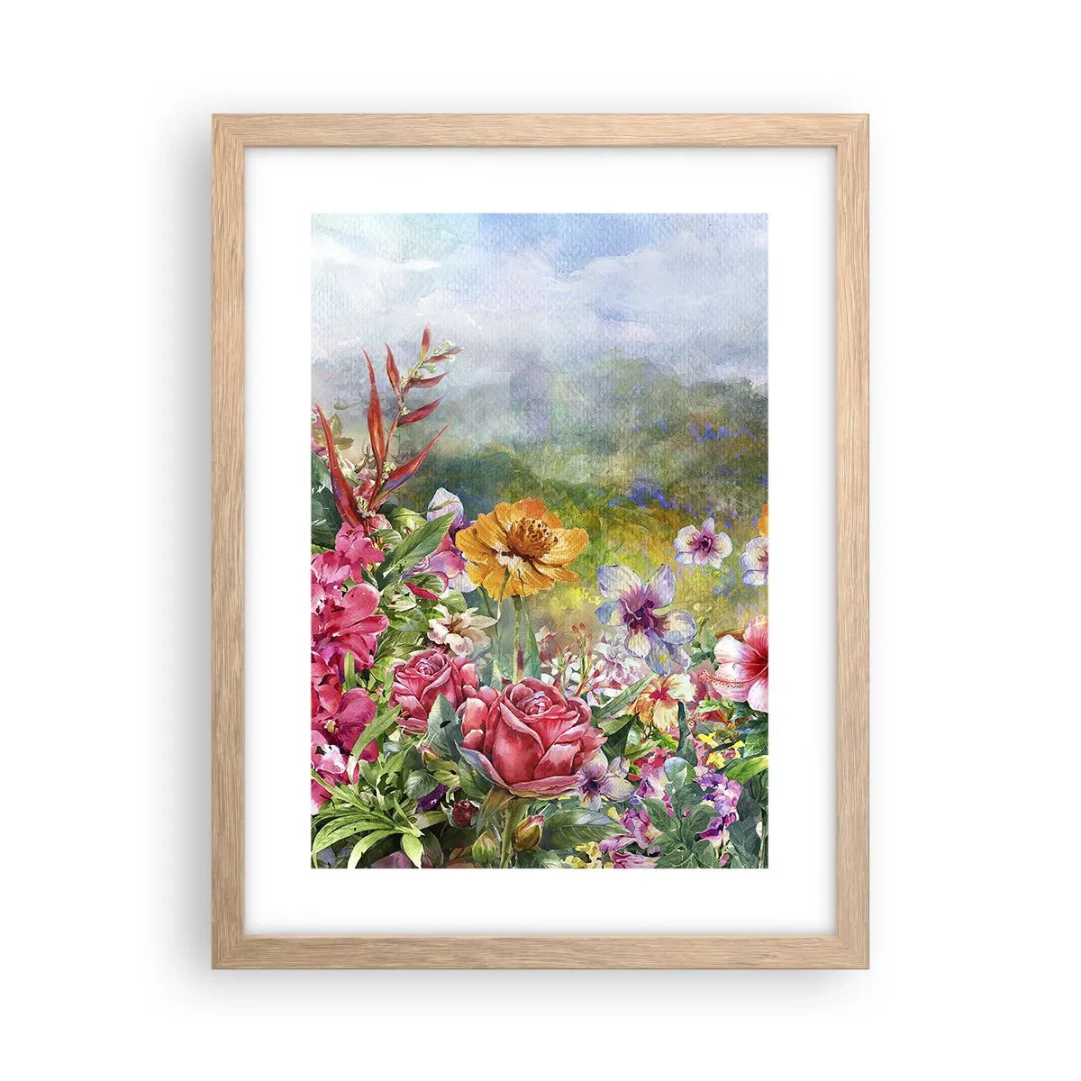 Plakát v rámu světlý dub - Zahrada, která se zbláznila - 30x40 cm