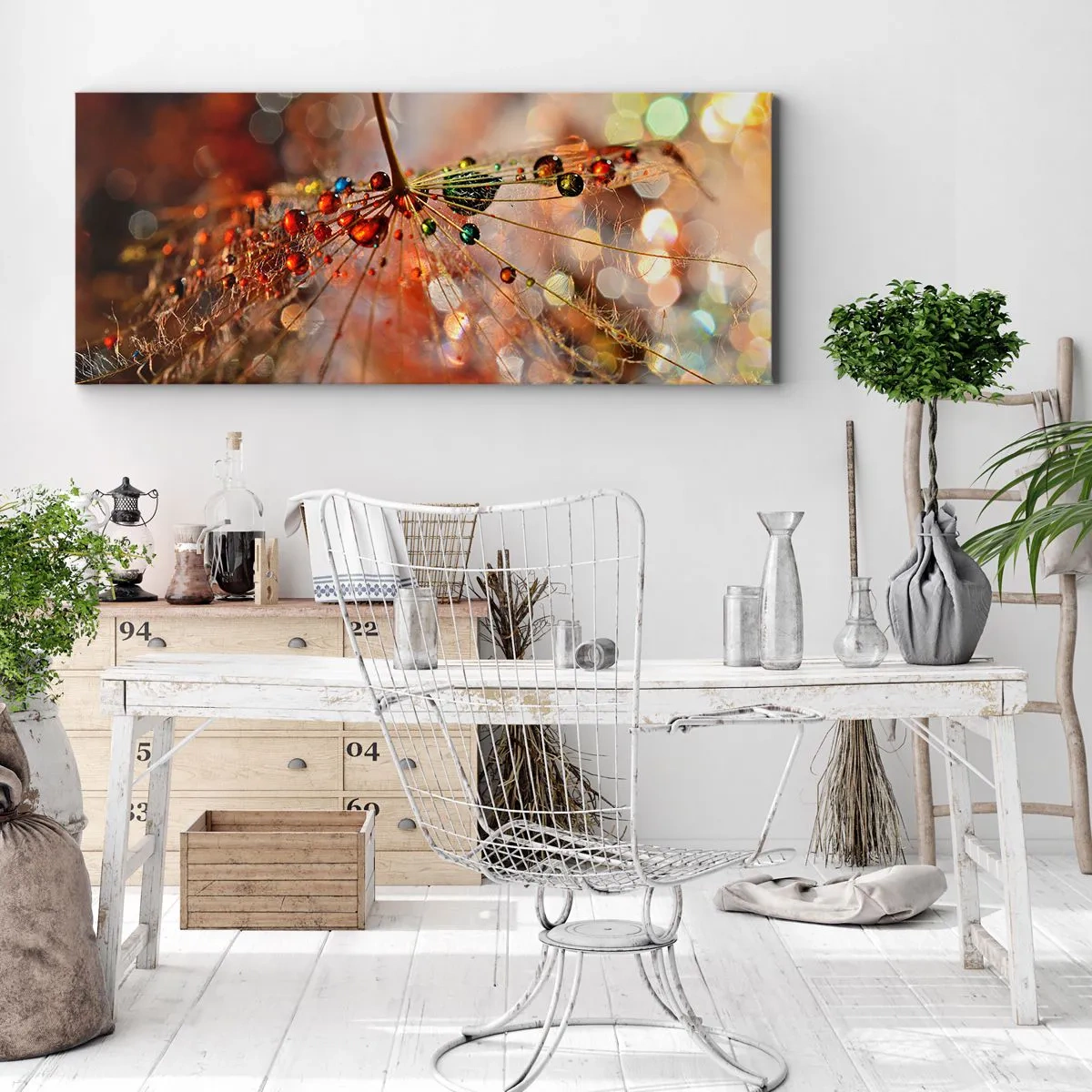 Obraz na plátně - Navlečeno na pavučinu - 90x30 cm