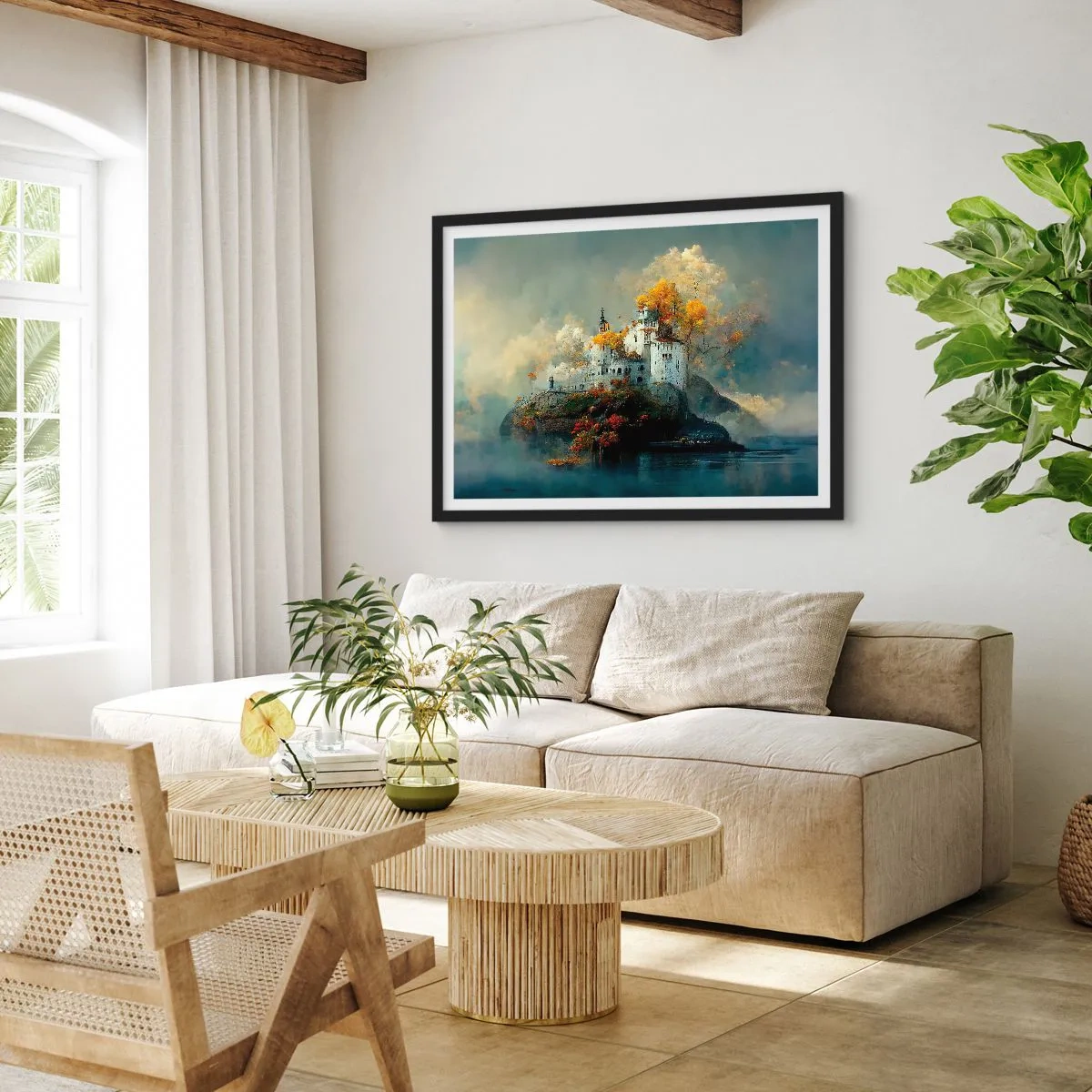 Plakát v černém rámu - Začátek romantického příběhu - 100x70 cm