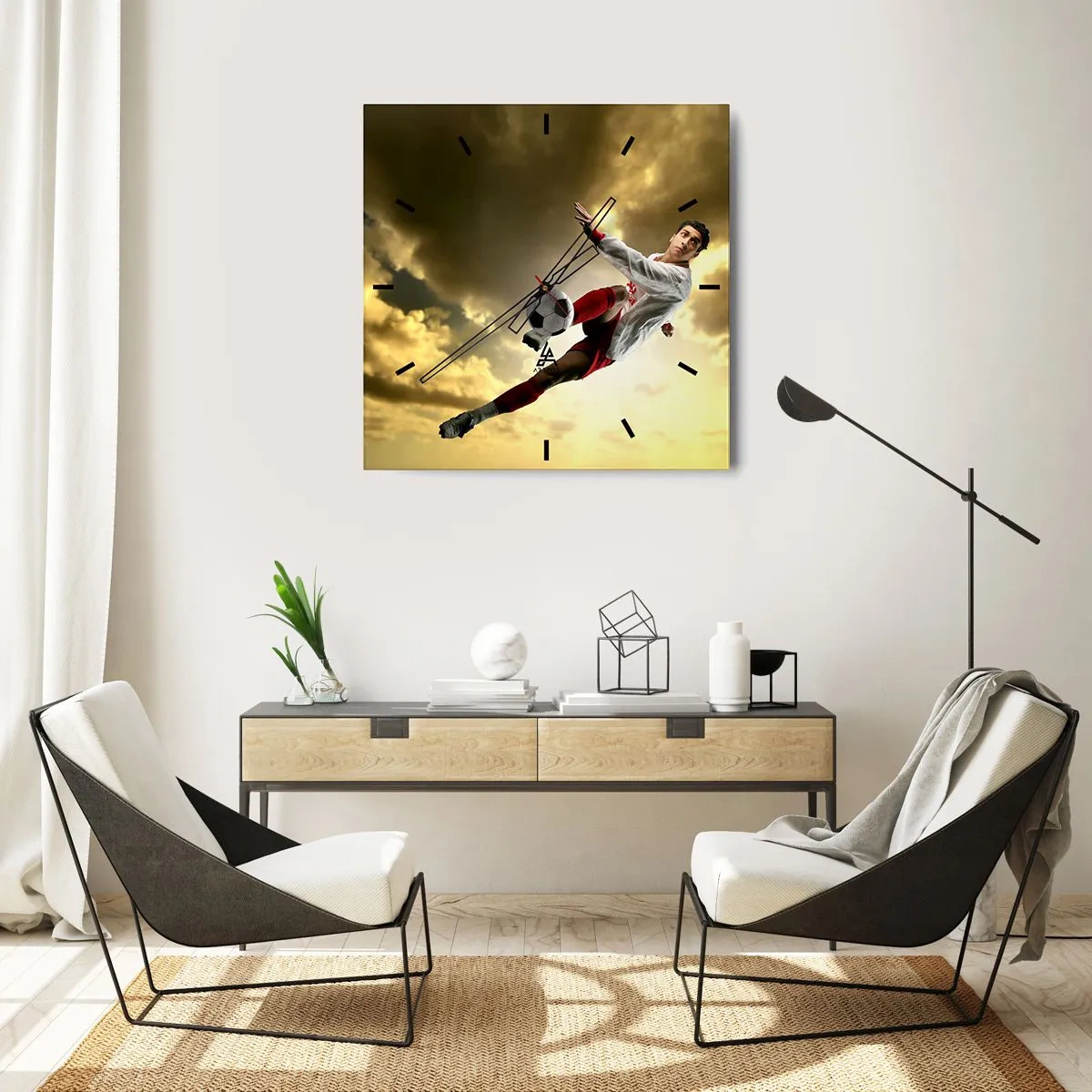 Nástěnné hodiny - Fotbalové nebe - 40x40 cm