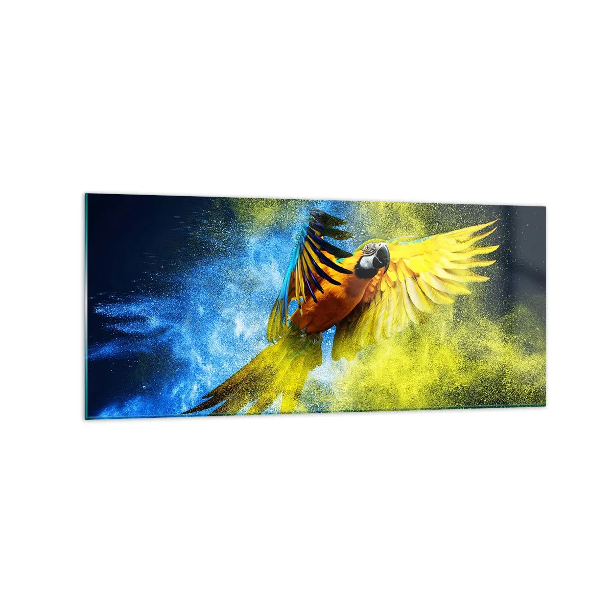 Obraz na skle - V modro-zlatém prachu - 120x50 cm