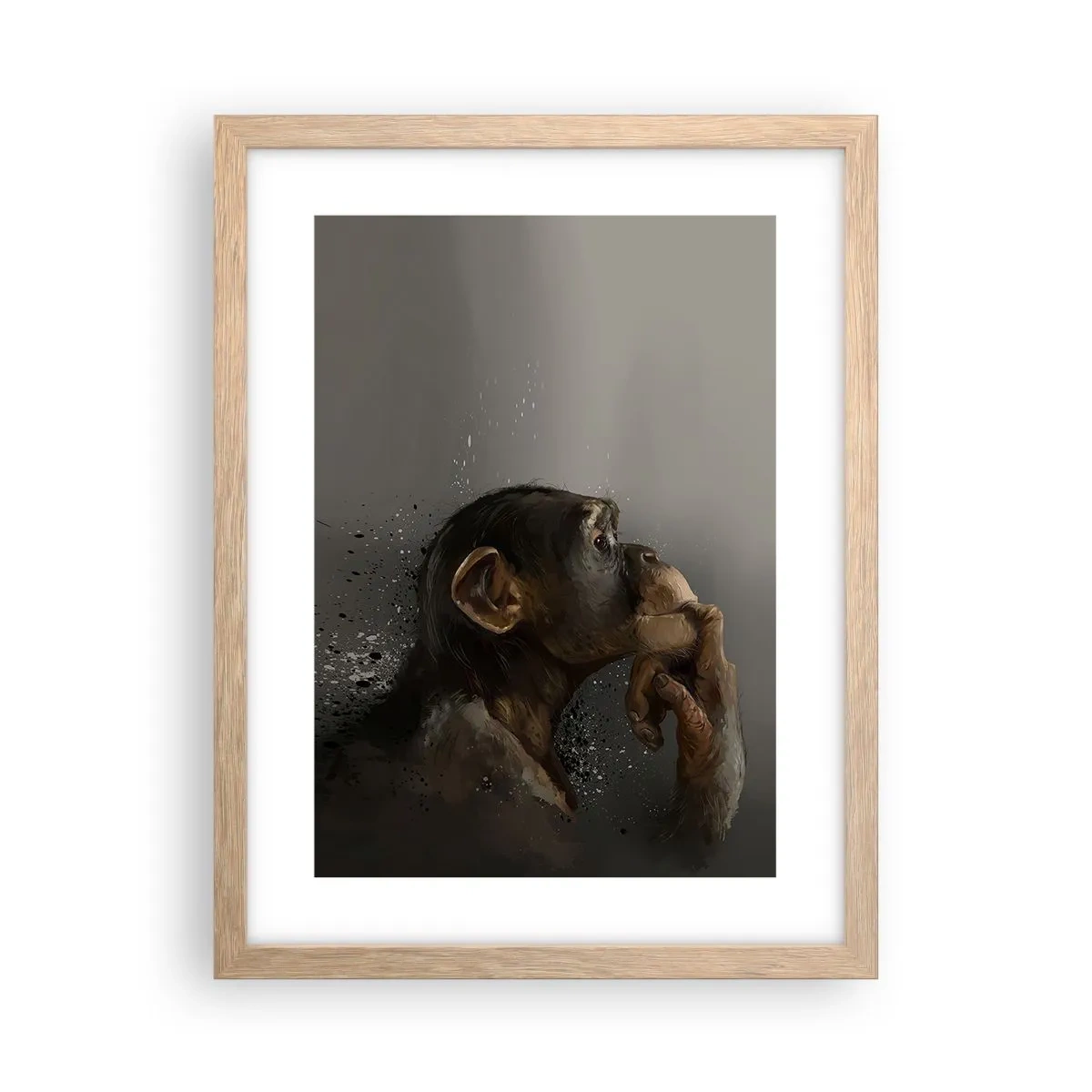 Plakát v rámu světlý dub - Určitě myslitel - 30x40 cm