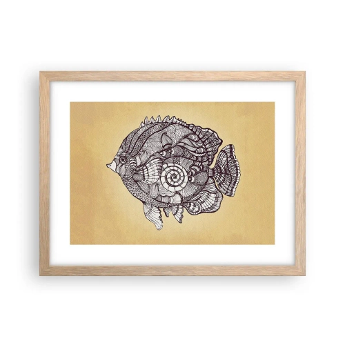 Plakát v rámu světlý dub - Z oceánu ornamentů - 40x30 cm