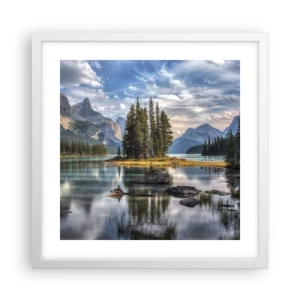 Plakát v bílém rámu - U velké a čisté vody… - 40x40 cm