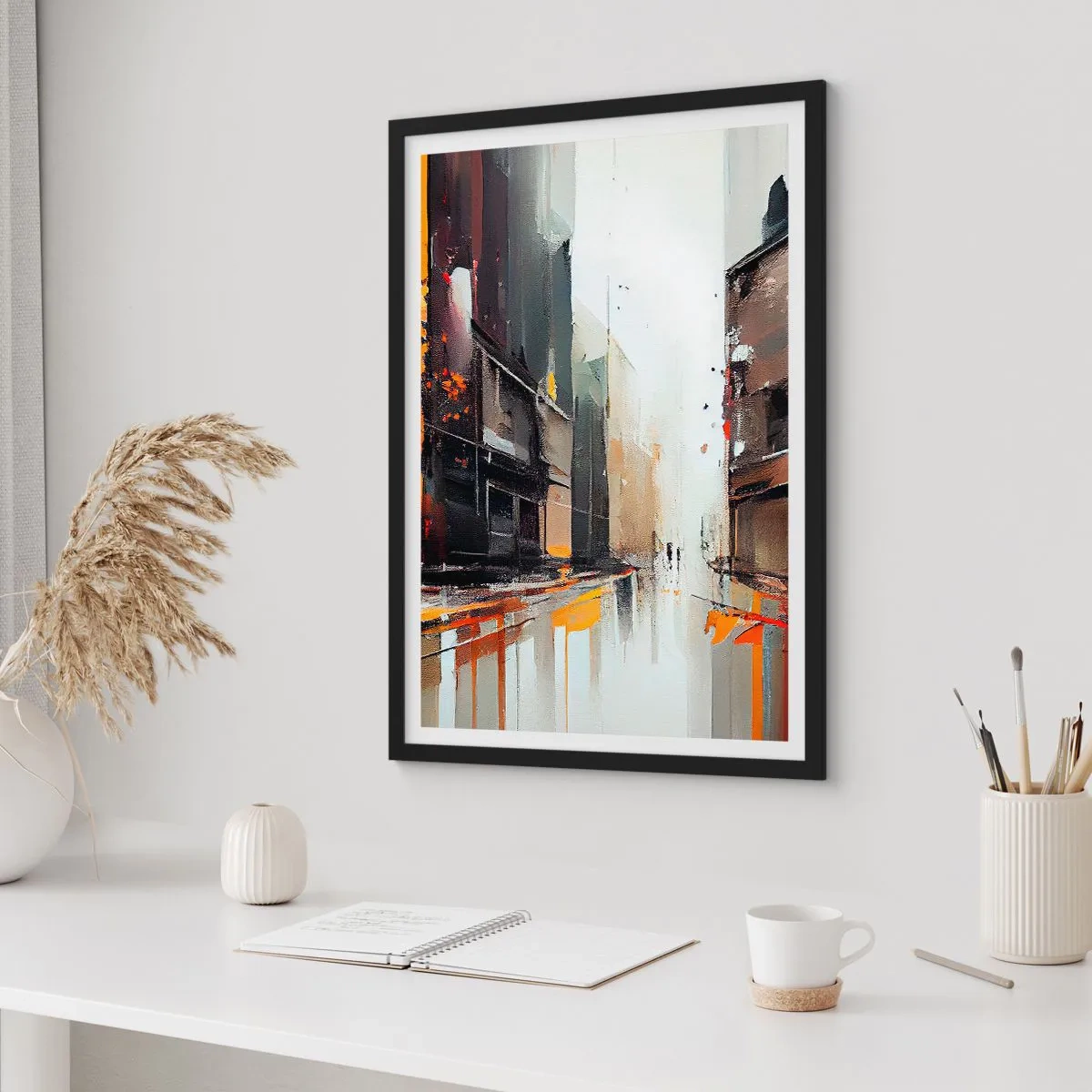 Plakát v černém rámu - Deštivý den - 61x91 cm