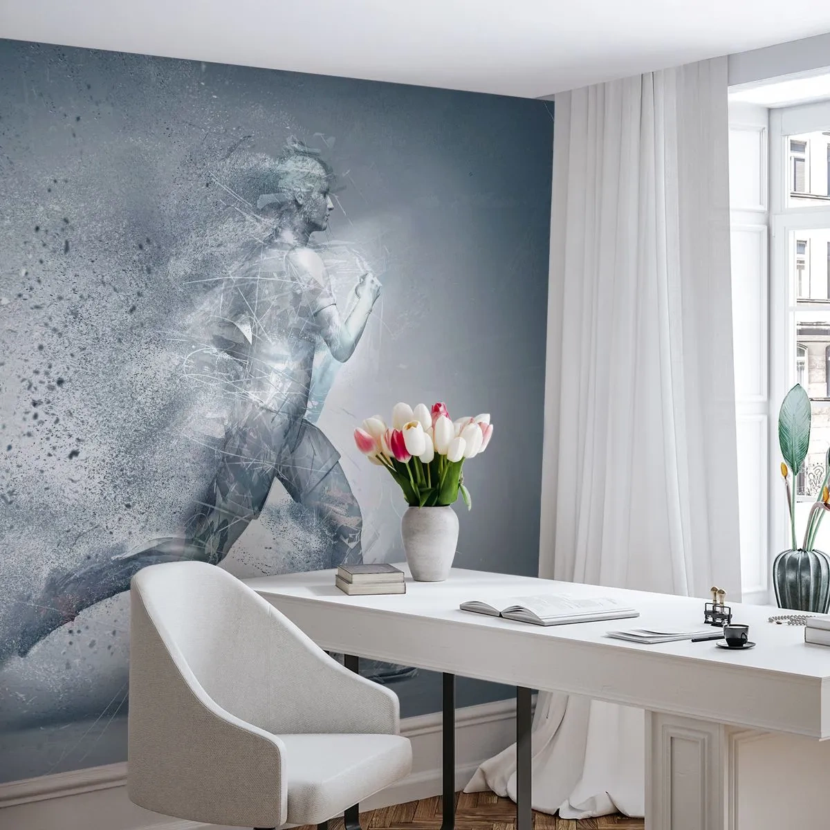 Fototapeta Premium Canvas - Energie krystalicky čistá - Abstrakce, Grafika, Běžec - 500x350 cm