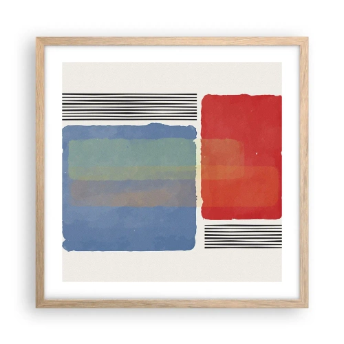 Plakát v rámu světlý dub - Duch a písmeno geometrie - 50x50 cm