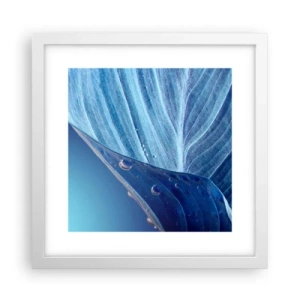 Plakát v bílém rámu - Skryté kapky modři - 30x30 cm