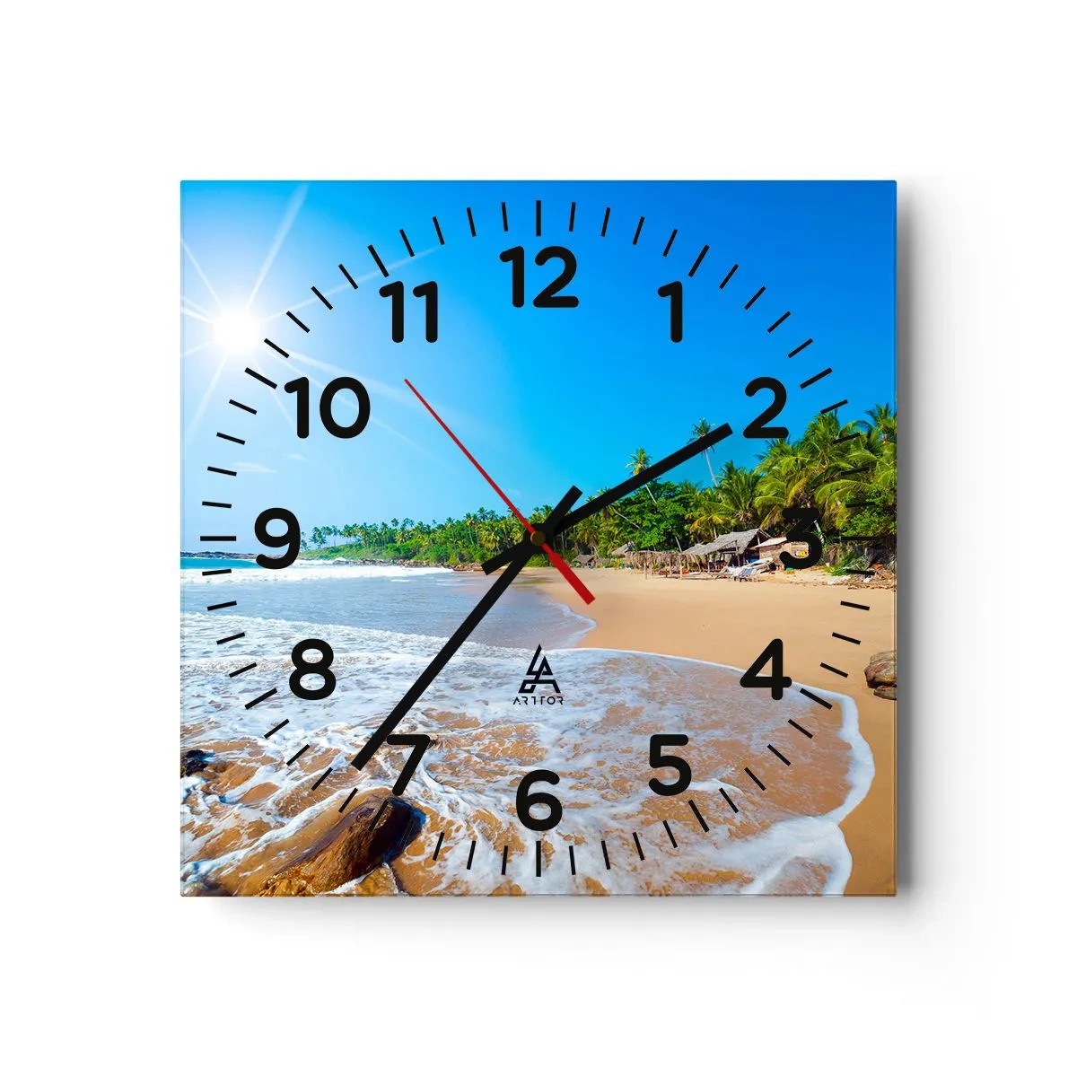 Nástěnné hodiny - Exotické místo pro tebe - 40x40 cm