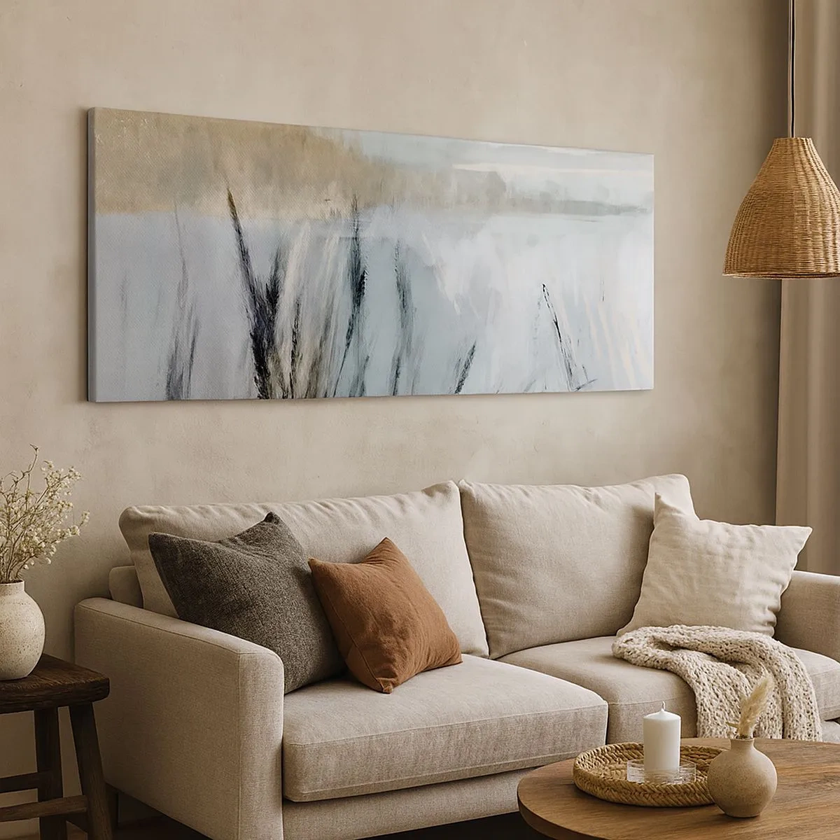 Obraz na plátně - Zimní pole - 100x40 cm