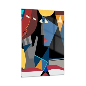 Obraz na skle - Konverzace kubistů - 50x70 cm