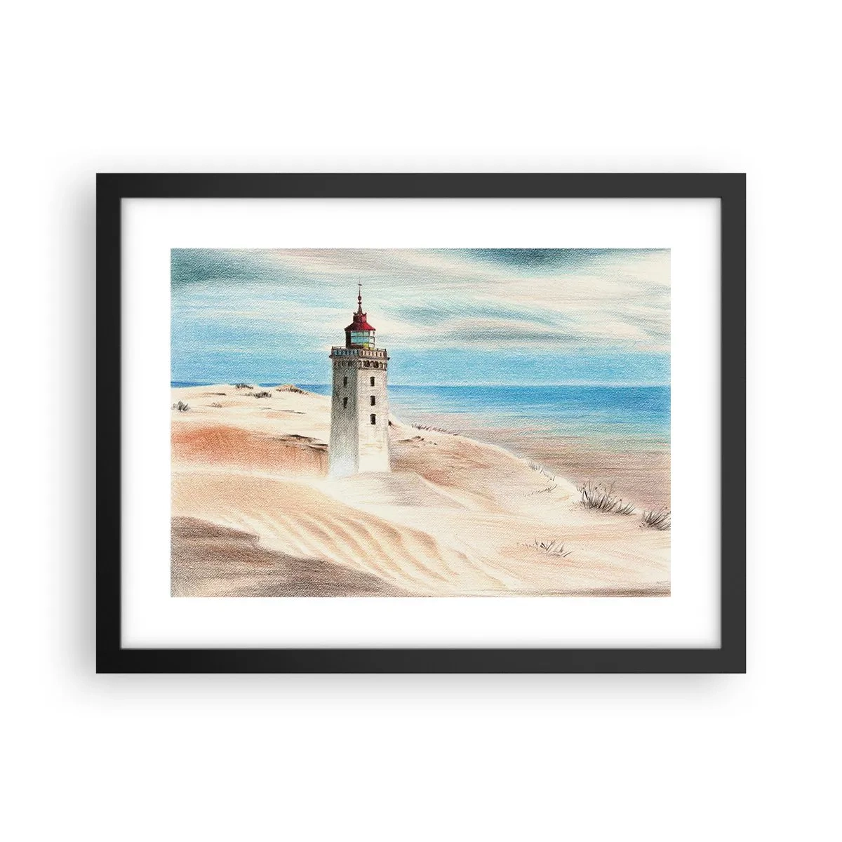 Plakát v černém rámu - Vždy hledí na moře - 40x30 cm