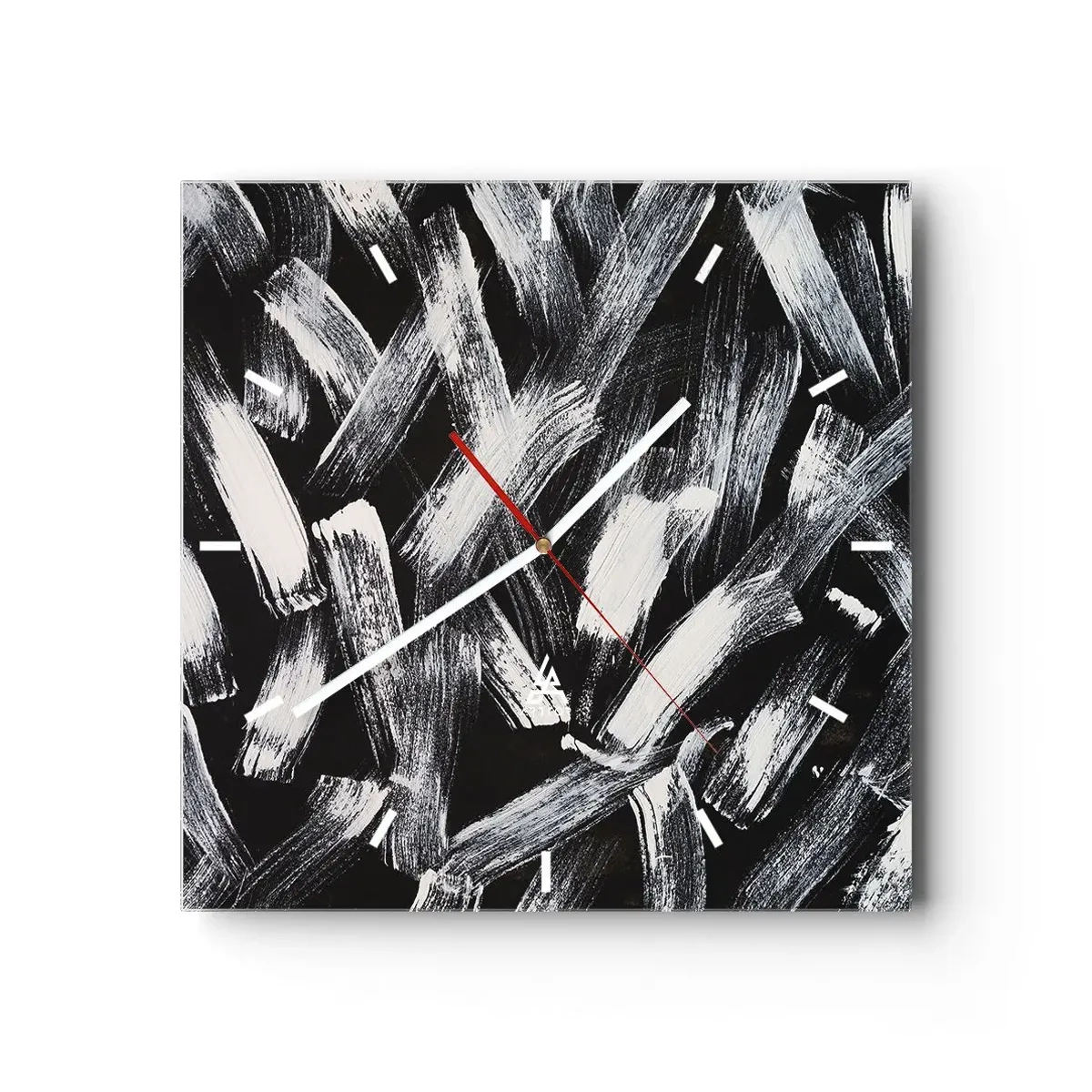 Nástěnné hodiny - Abstrakce v industriálním duchu - 30x30 cm
