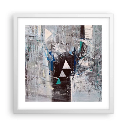 Plakát v bílém rámu - Přednostní pořadí trojúhelníků - 40x40 cm