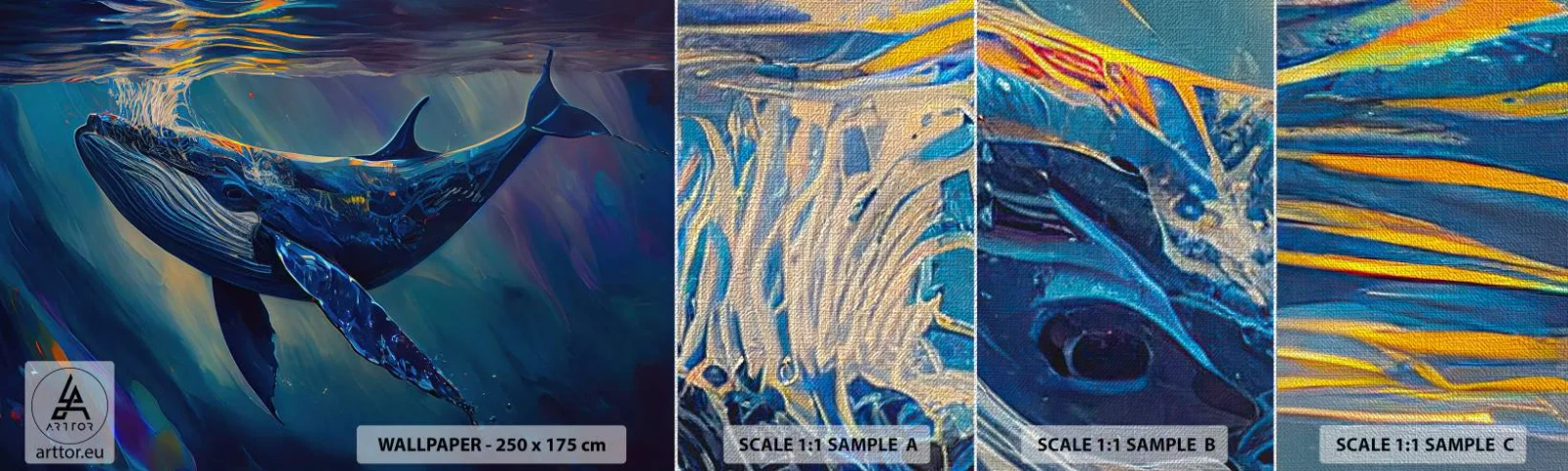 Vzor Fototapety Premium Canvas - Vítej v mém světě - Velryba, Oceán, Pod vodou - 100x30 cm