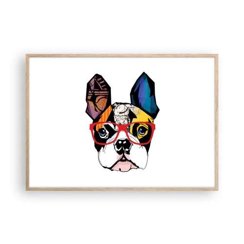 Plakát v rámu světlý dub - Intelektuál - 100x70 cm