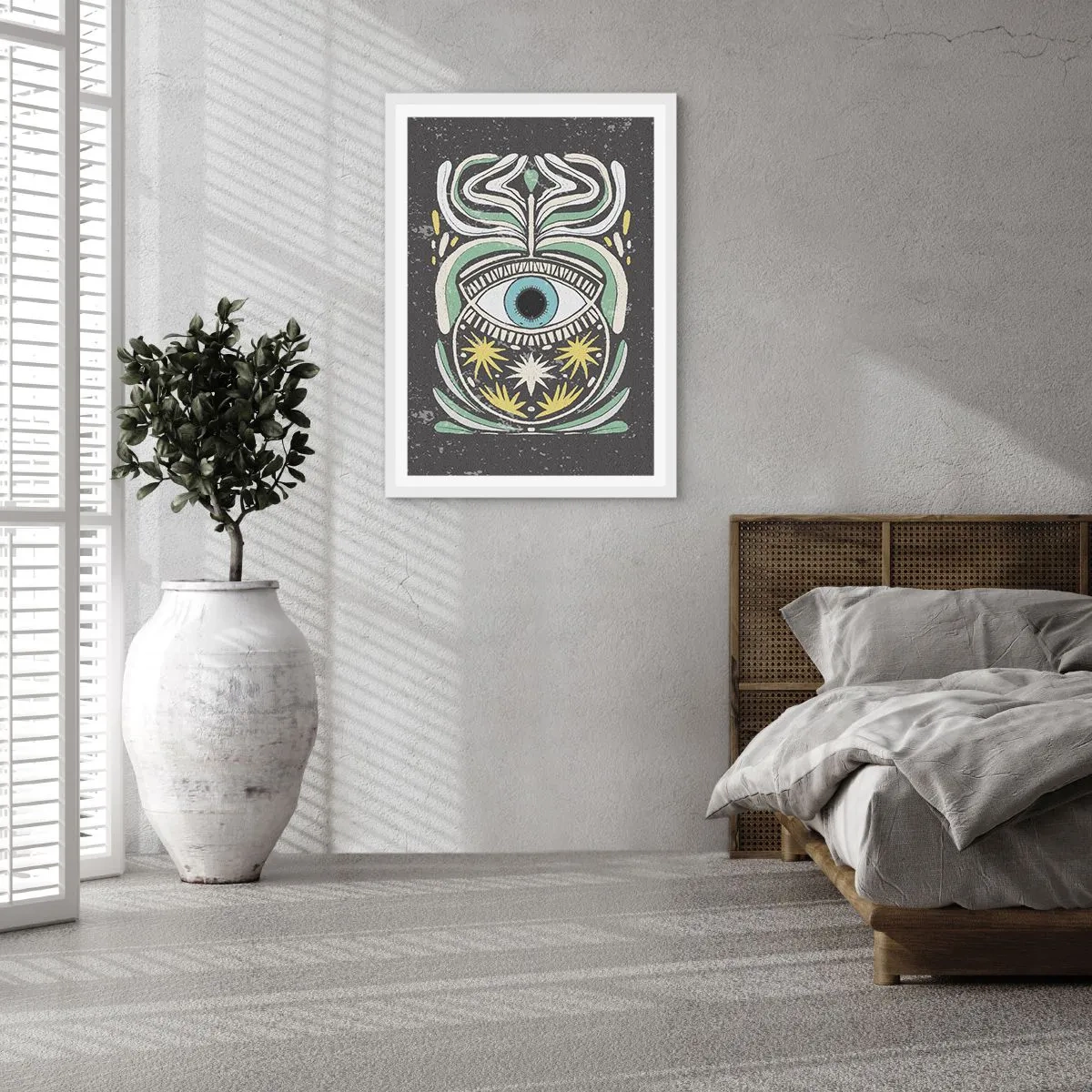 Plakát v bílém rámu - Kmenové rituály - 50x70 cm