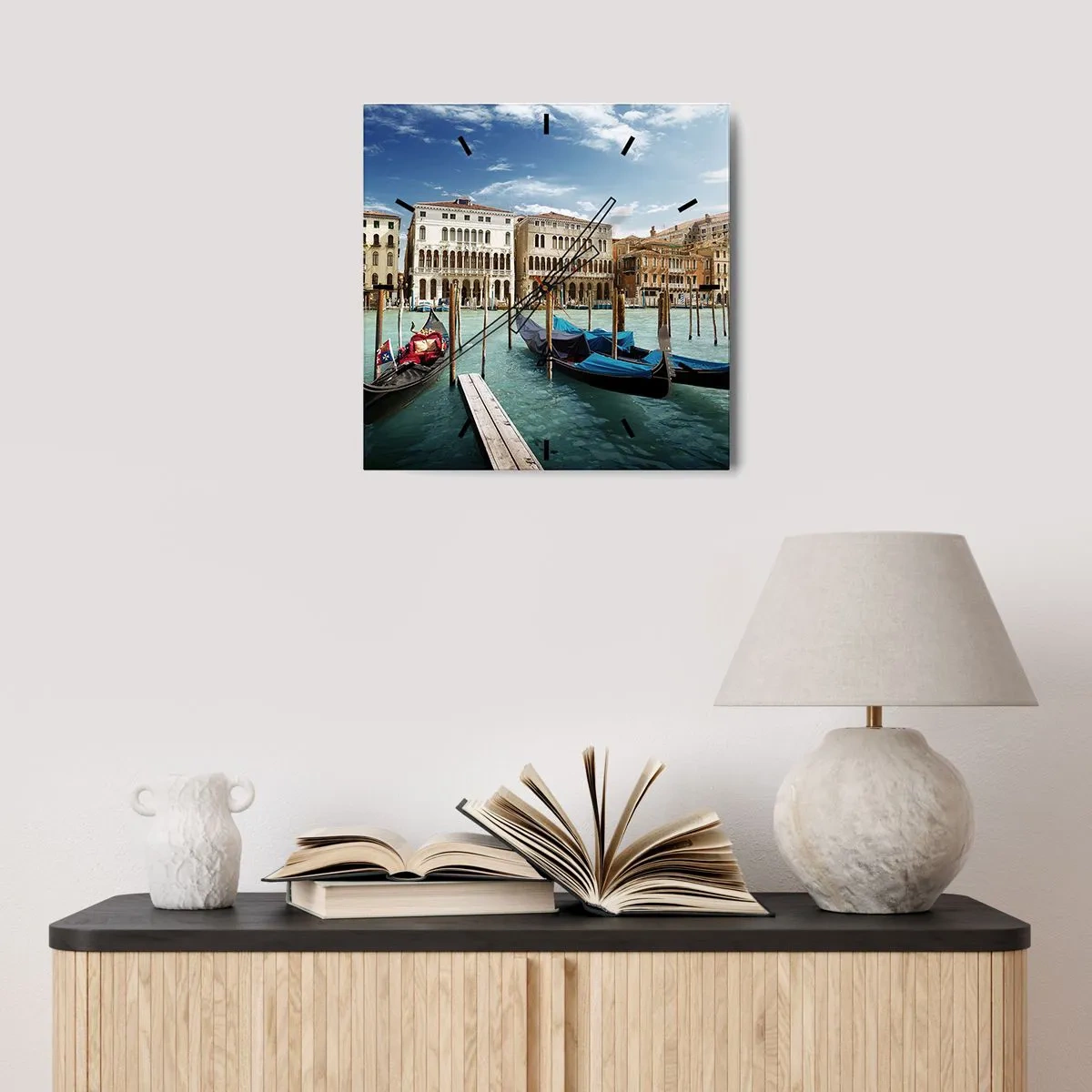 Nástěnné hodiny - Paláce v modři - 30x30 cm