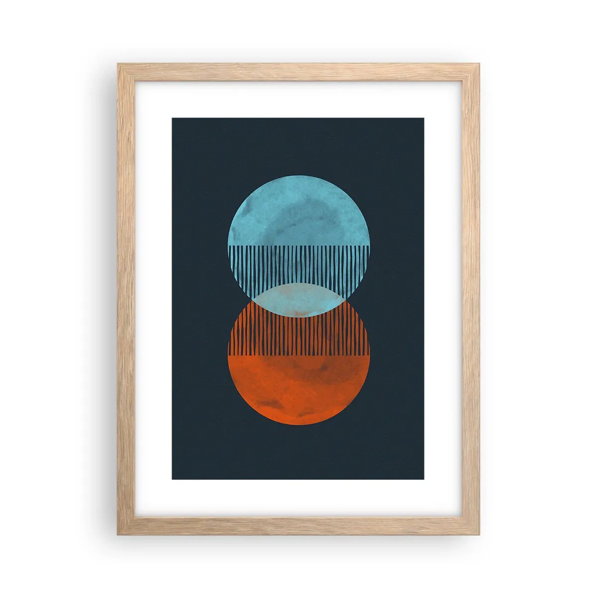 Plakát v rámu světlý dub - Astronomická fantazie - 30x40 cm