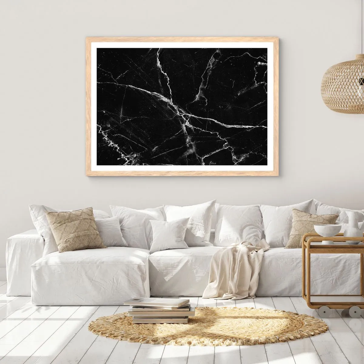 Plakát v rámu světlý dub - Tajemný život kamene - 91x61 cm