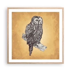 Plakát v rámu světlý dub - Mistrovské ornamenty moudrosti - 60x60 cm
