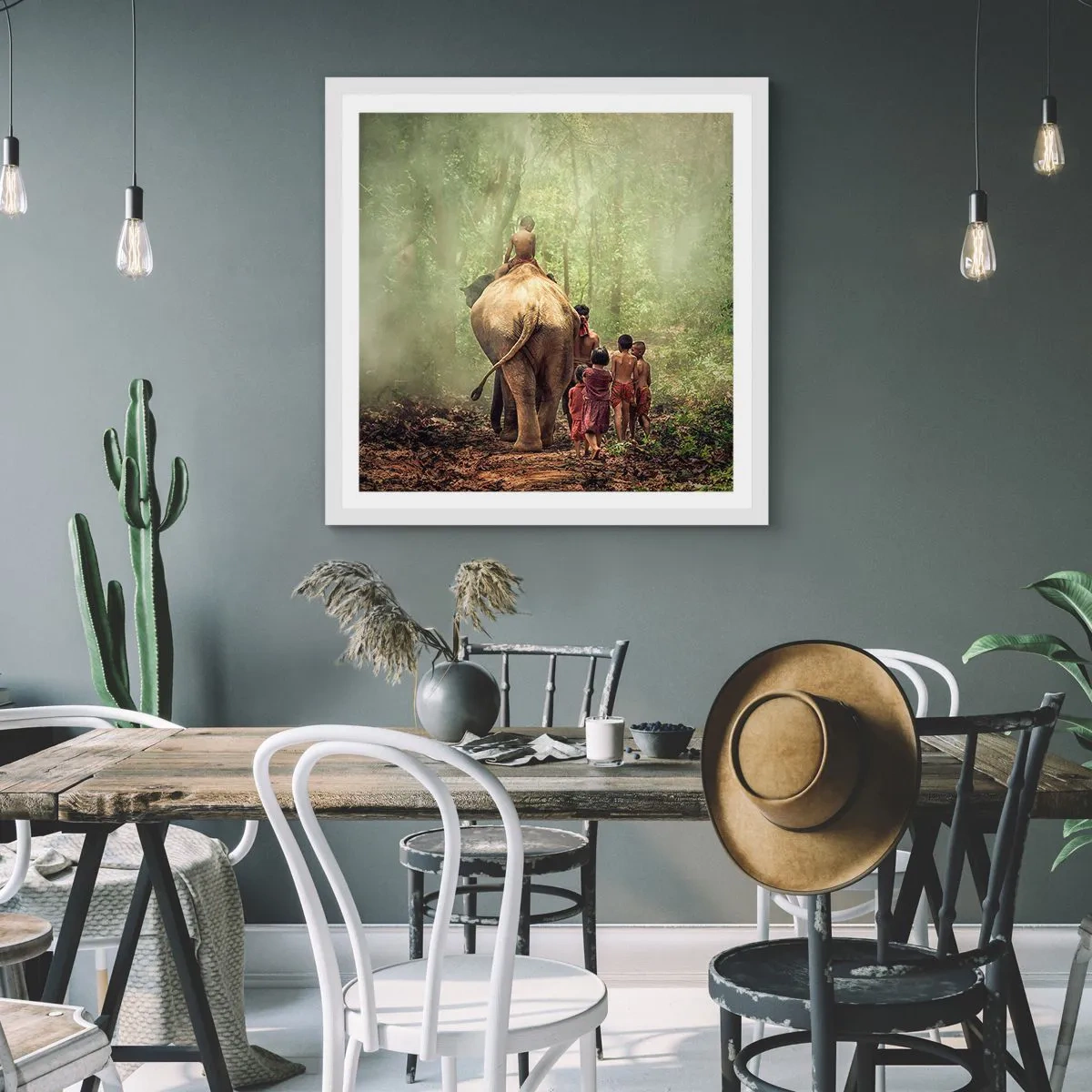 Plakát v bílém rámu - Nová Kniha džunglí - 30x30 cm