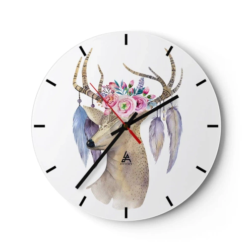 Nástěnné hodiny - Průvodce duše - jemný, nevinný - 40x40 cm