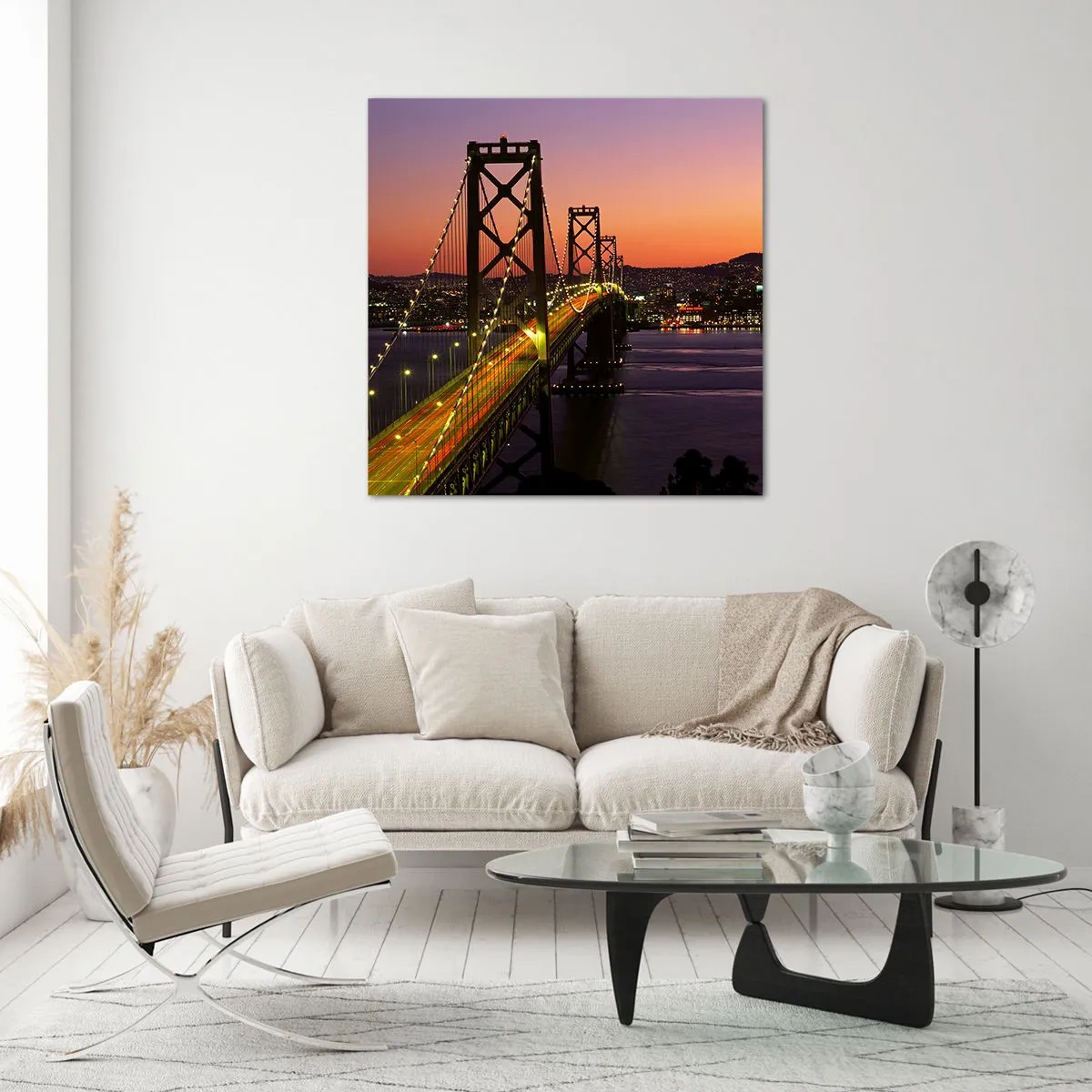 Obraz na skle - Večer ve fialové - 30x30 cm