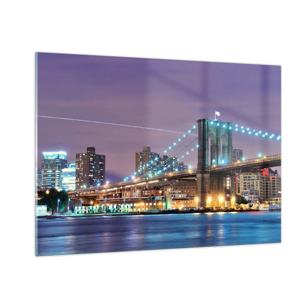 Obraz na skle - Po mnoho let Brooklynský most - 100x70 cm