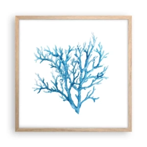 Plakát v rámu světlý dub - Mořský filigrán - 50x50 cm