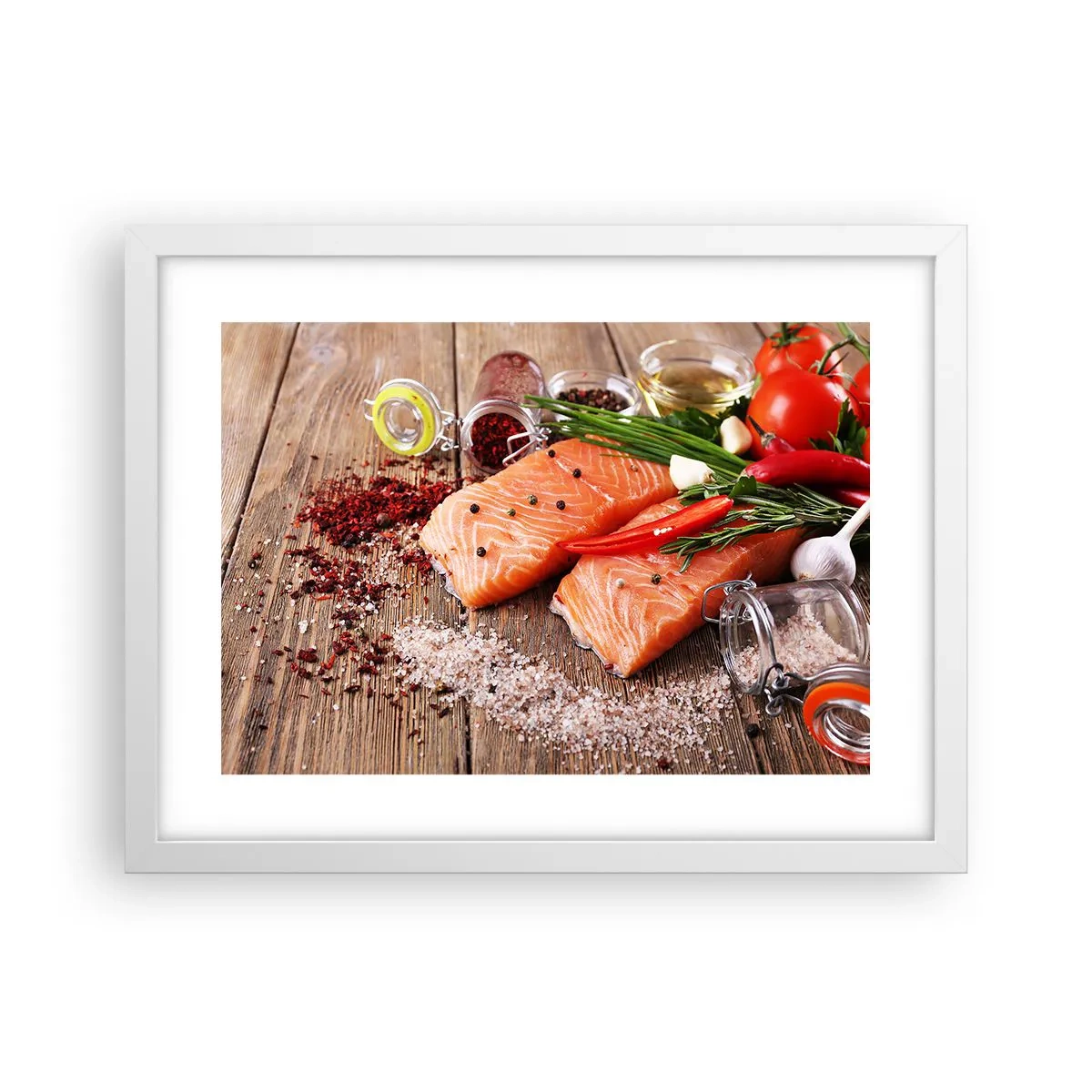 Plakát v bílém rámu - Norské dobrodružství v kuchyni - 40x30 cm