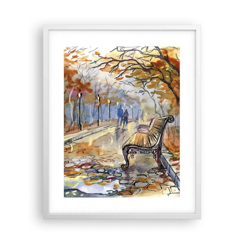 Plakát v bílém rámu - Společně putovat podzimem - 40x50 cm