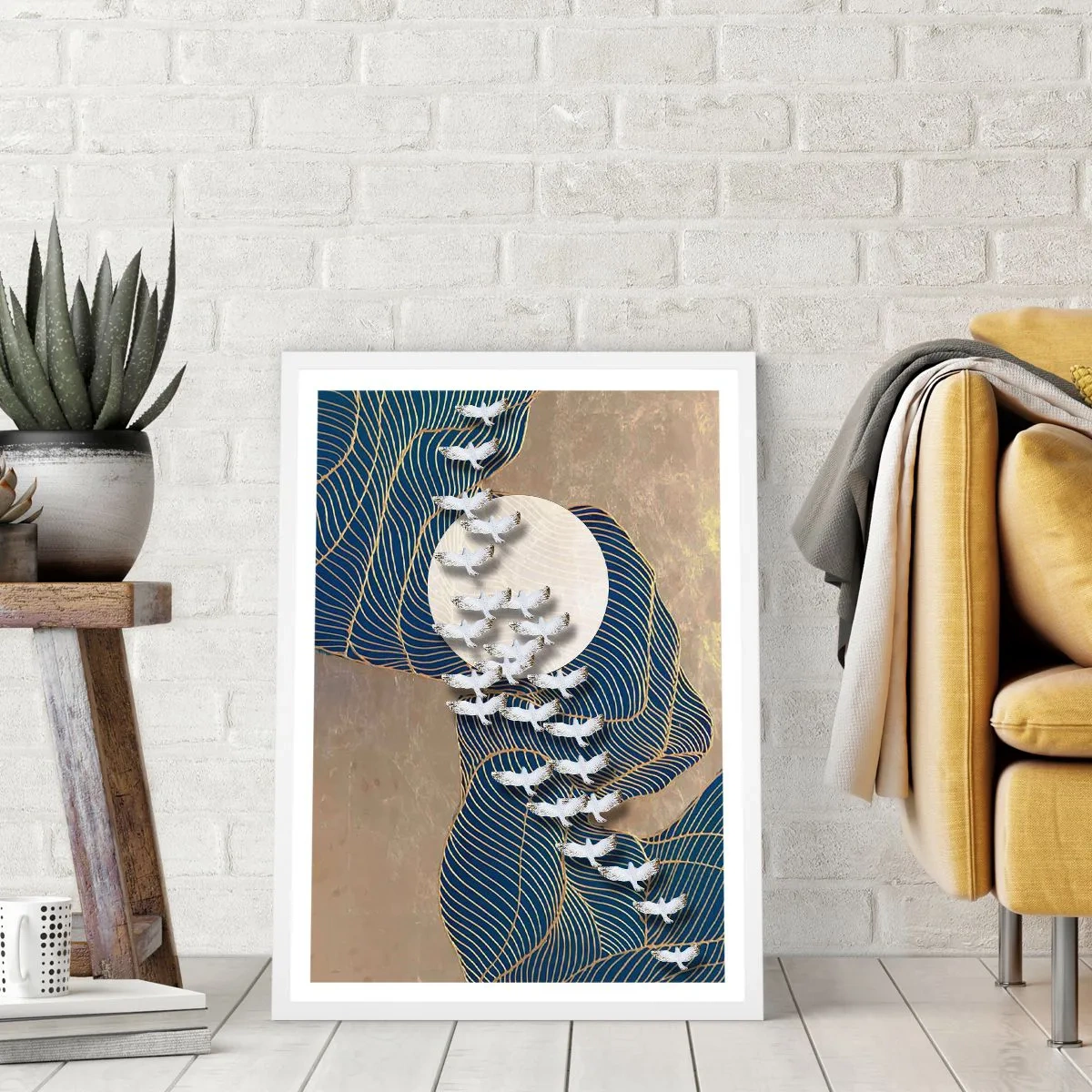 Plakát v bílém rámu - Svoboda, putování, společenství - 61x91 cm